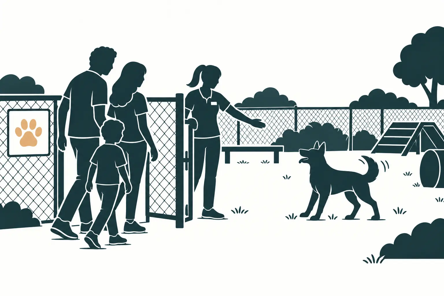 visiting dogs at a rescue centre