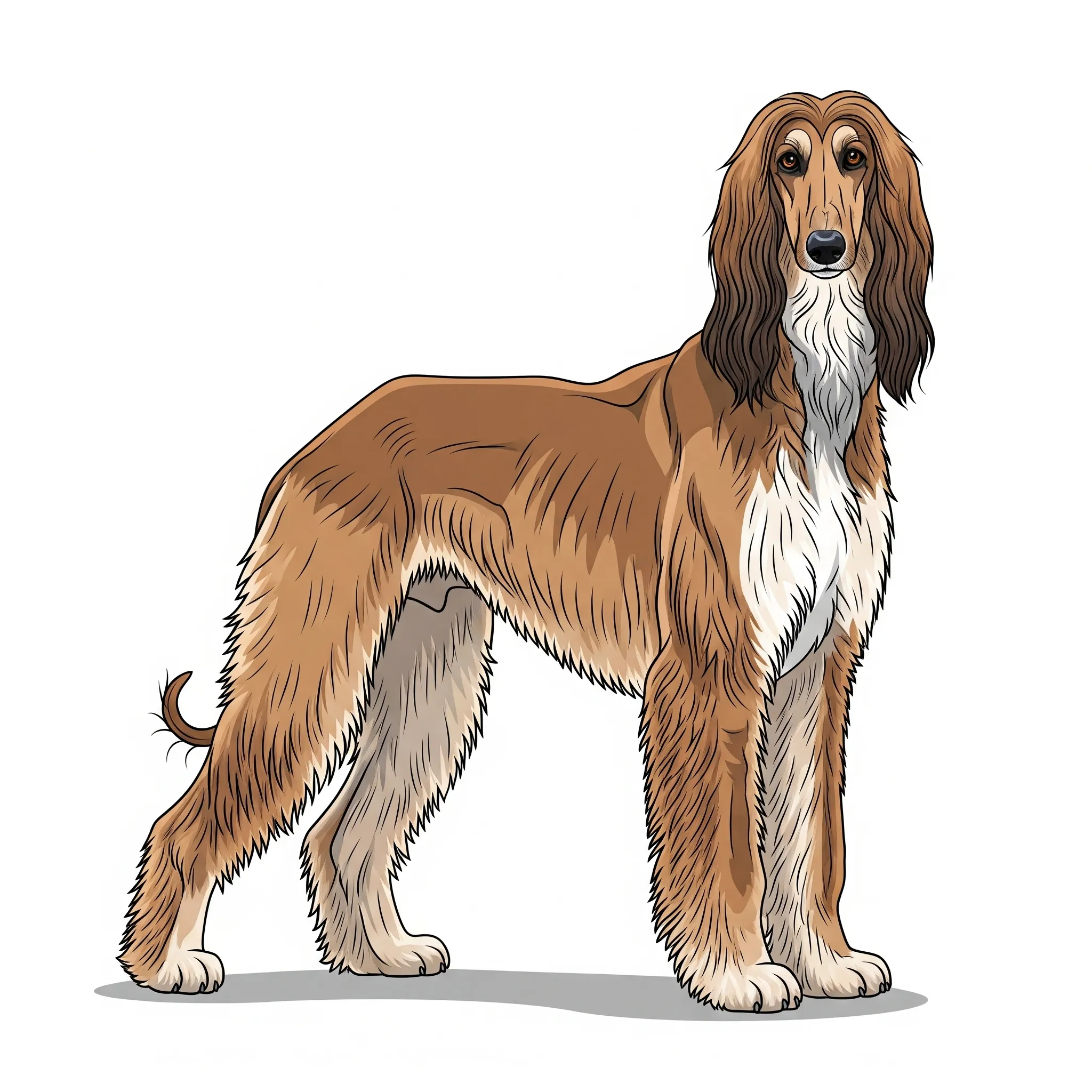Afghan Hound dog breed - An elegant and aloof sighthound with flowing locks.