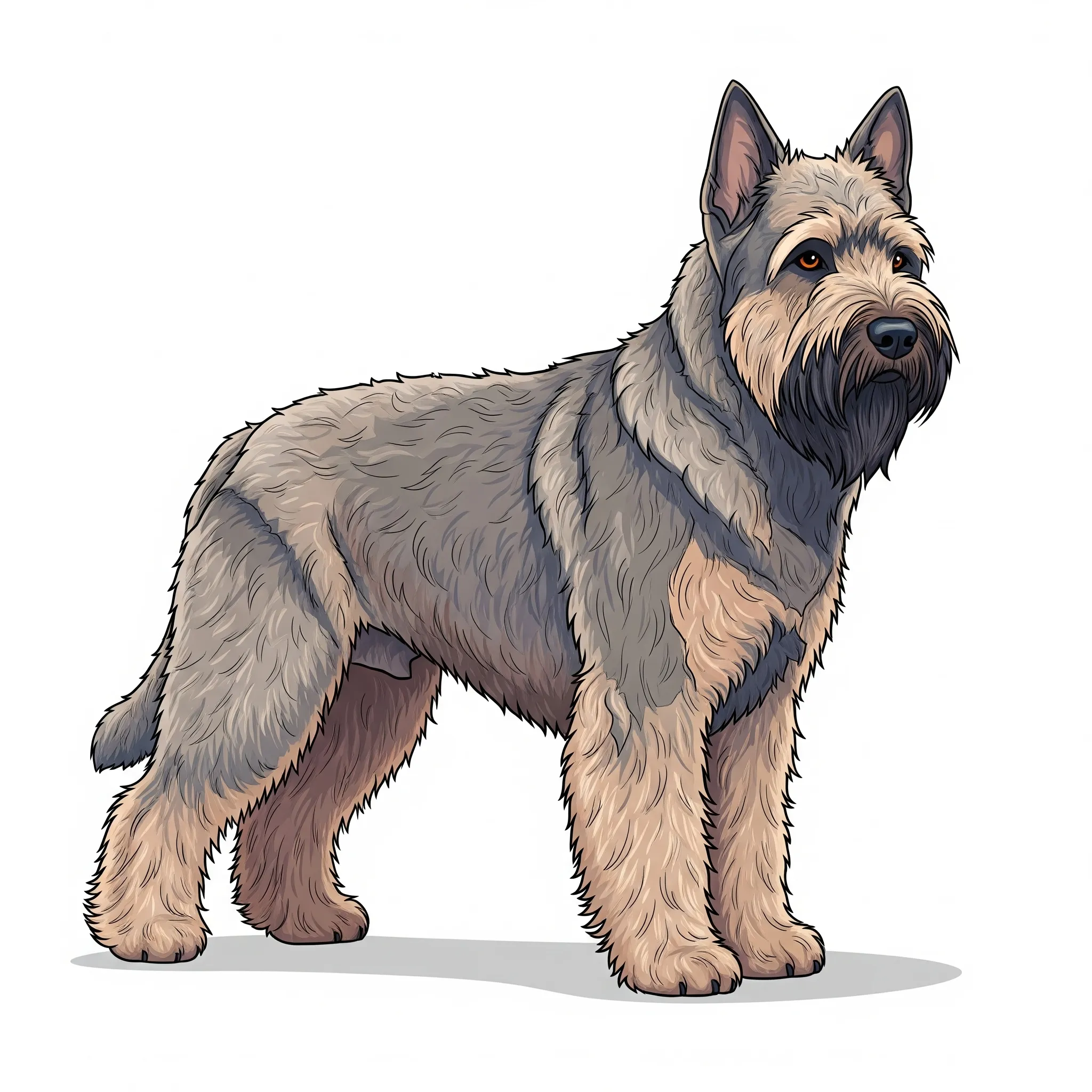 Bouvier Des Flandres dog breed - A rugged working dog with a calm and loyal personality.