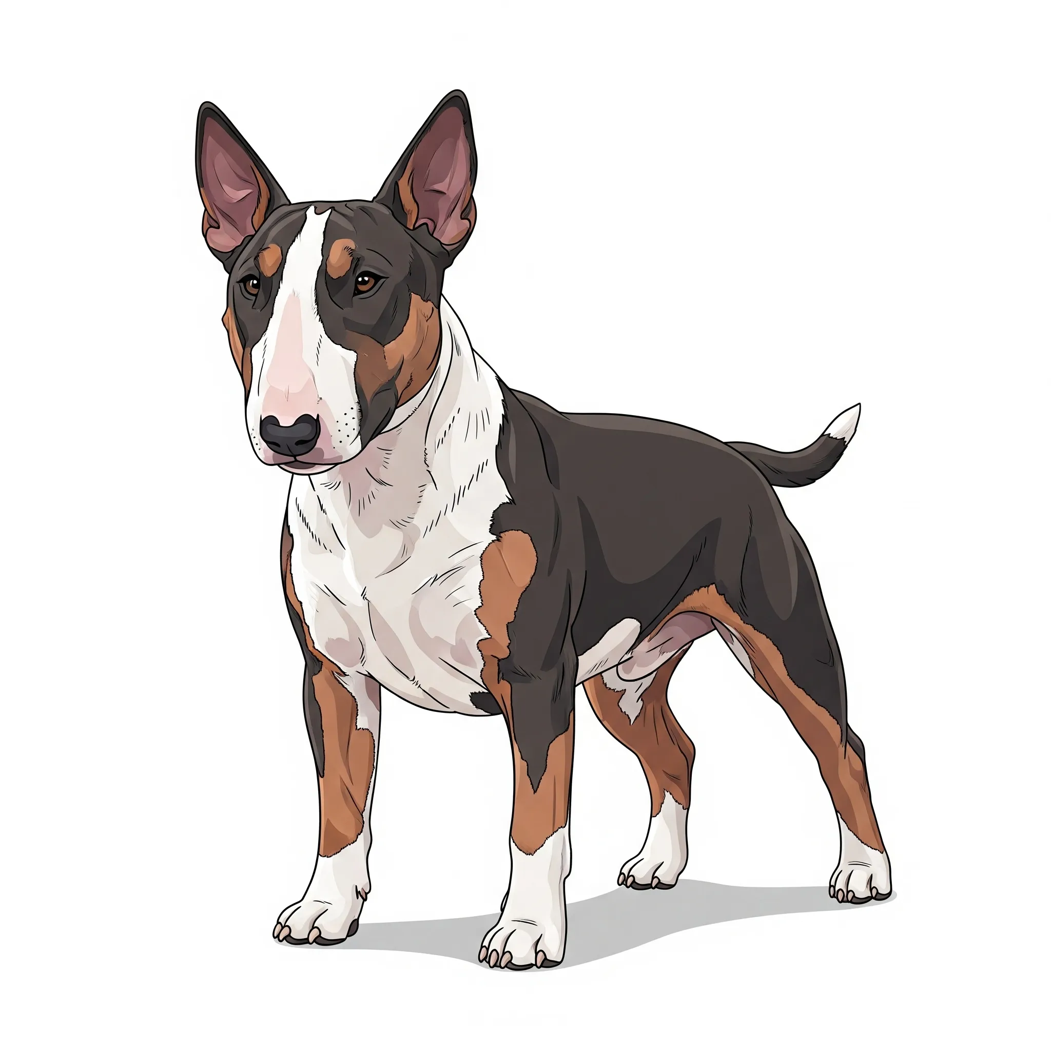 Bull Terrier dog breed - A distinctive dog with a bold personality and egg-shaped head.
