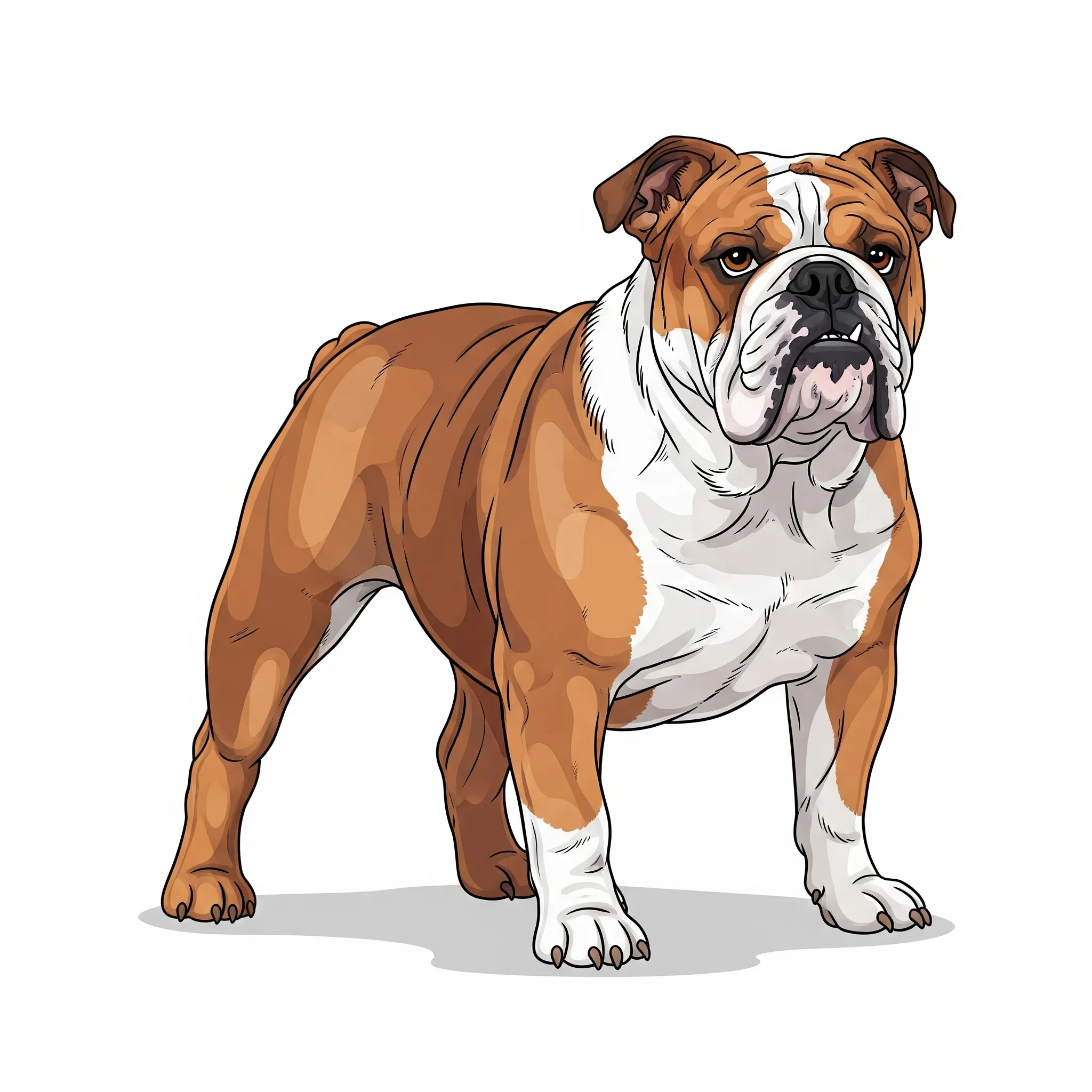 Bulldog dog breed - A lovable, low-energy dog with a wrinkled face and calm nature.