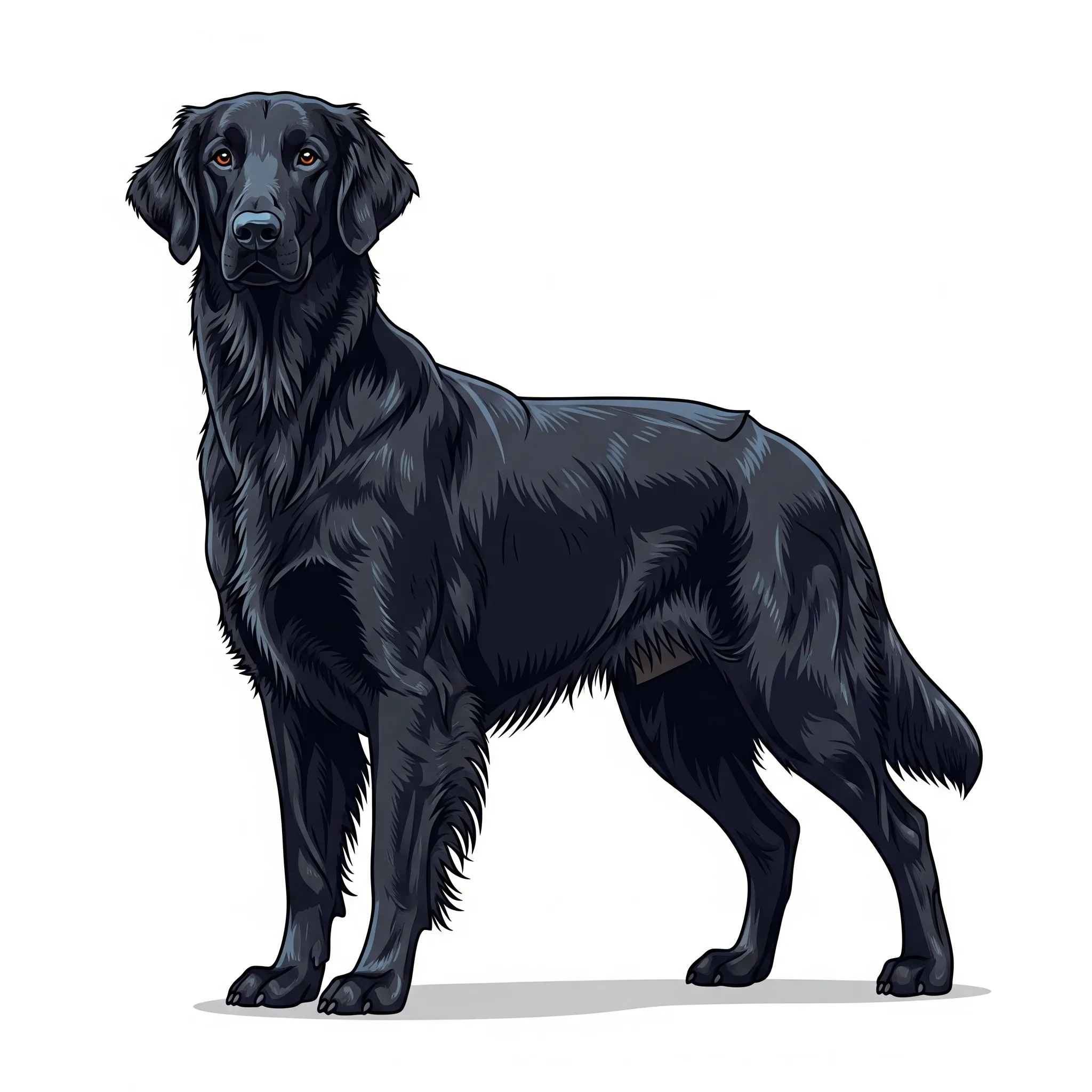 Flat Coated Retriever dog breed - A cheerful, optimistic retriever known for its joyful nature.
