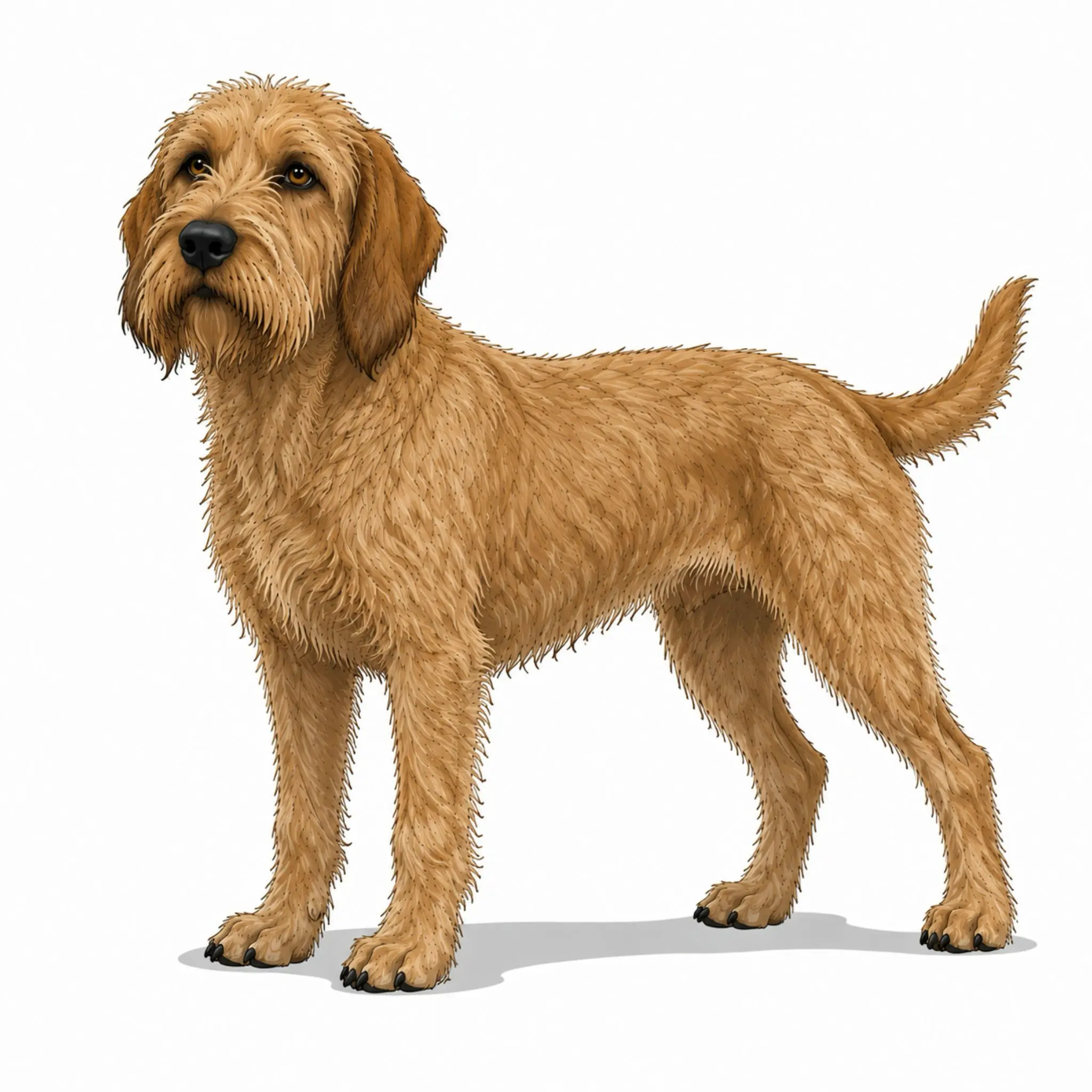 Griffon Fauve De Bretagne dog breed - A fawn, wire-coated Breton hound with a cheerful working temperament.