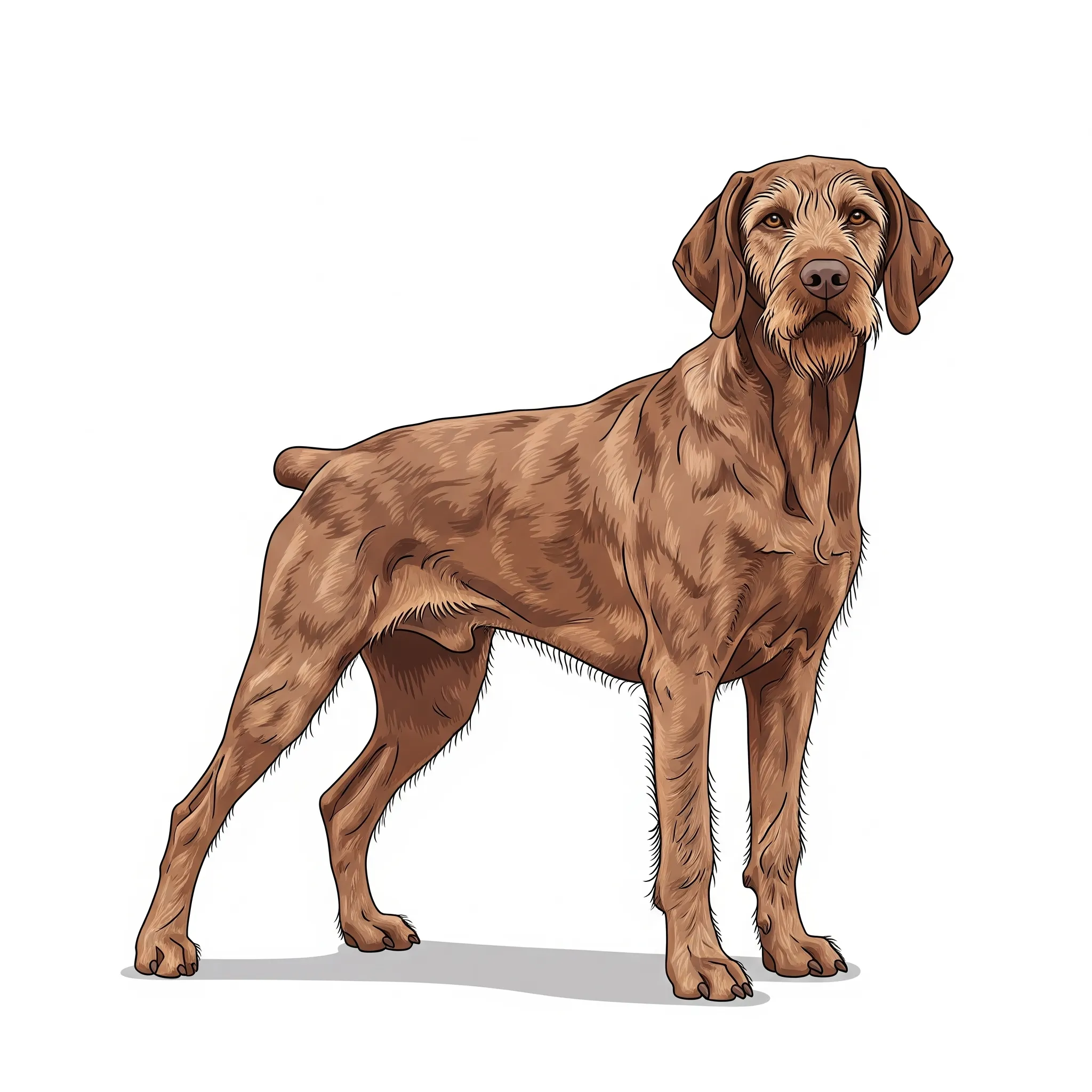 Hungarian Wire Haired Vizsla dog breed - A rugged cousin to the Vizsla, built for endurance and loyalty.