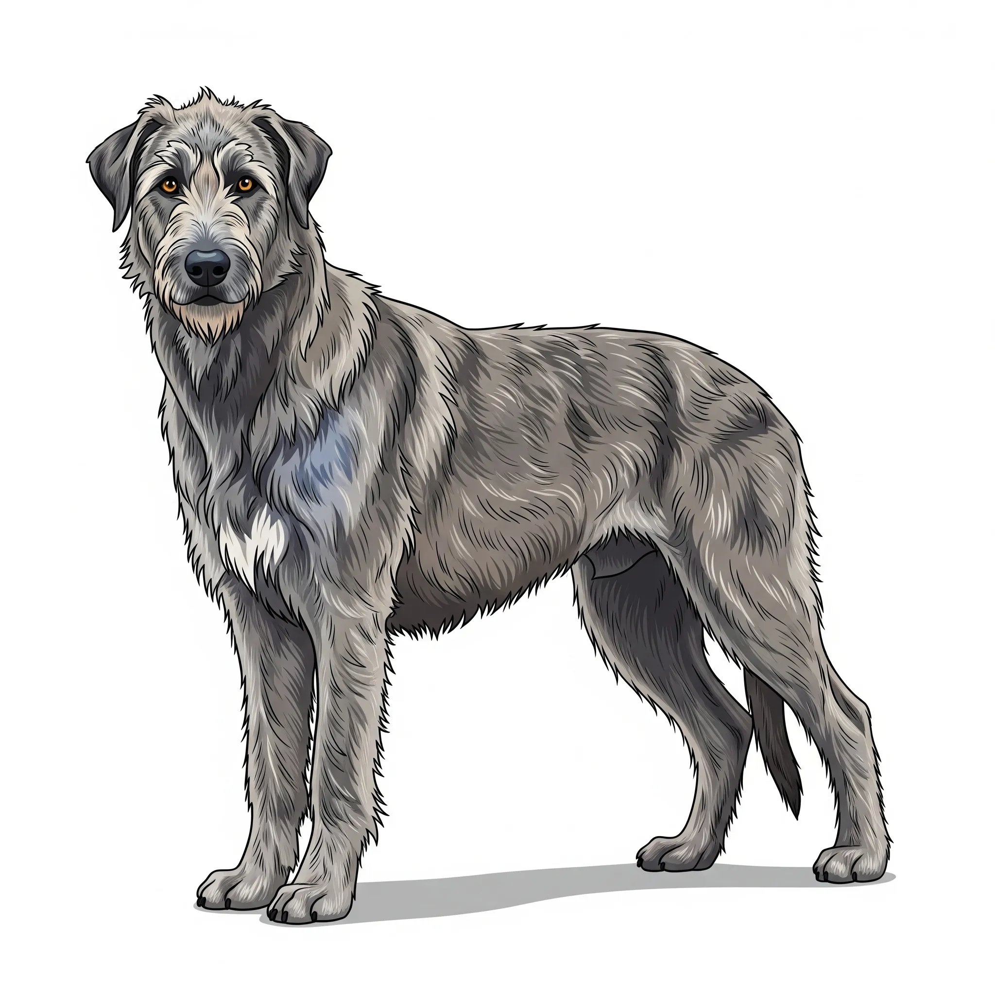 Irish Wolfhound dog breed - Gentle giants, Irish Wolfhounds are calm and noble companions.