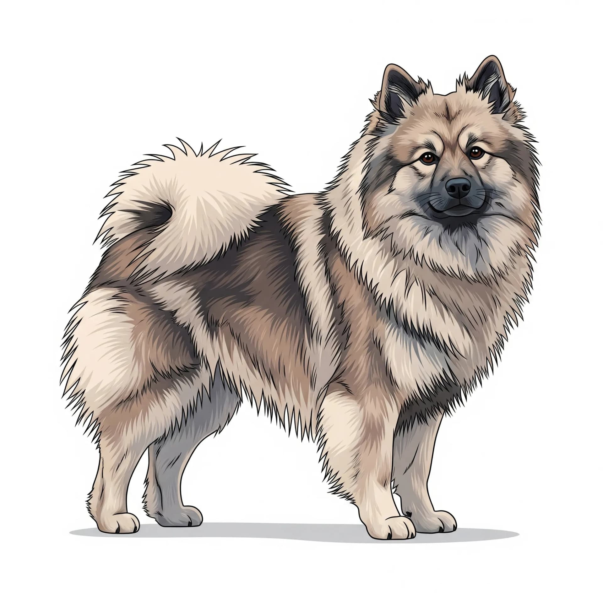 Keeshond dog breed - A loyal watchdog with a fox-like face and abundant coat.