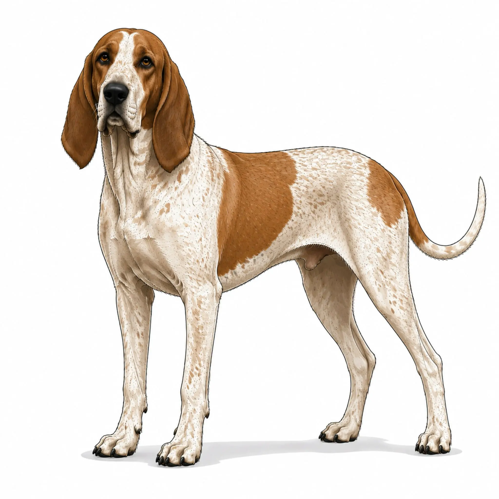 Sabueso dog breed - A Spanish scent hound with long ears, a gentle nature, and a serious nose.