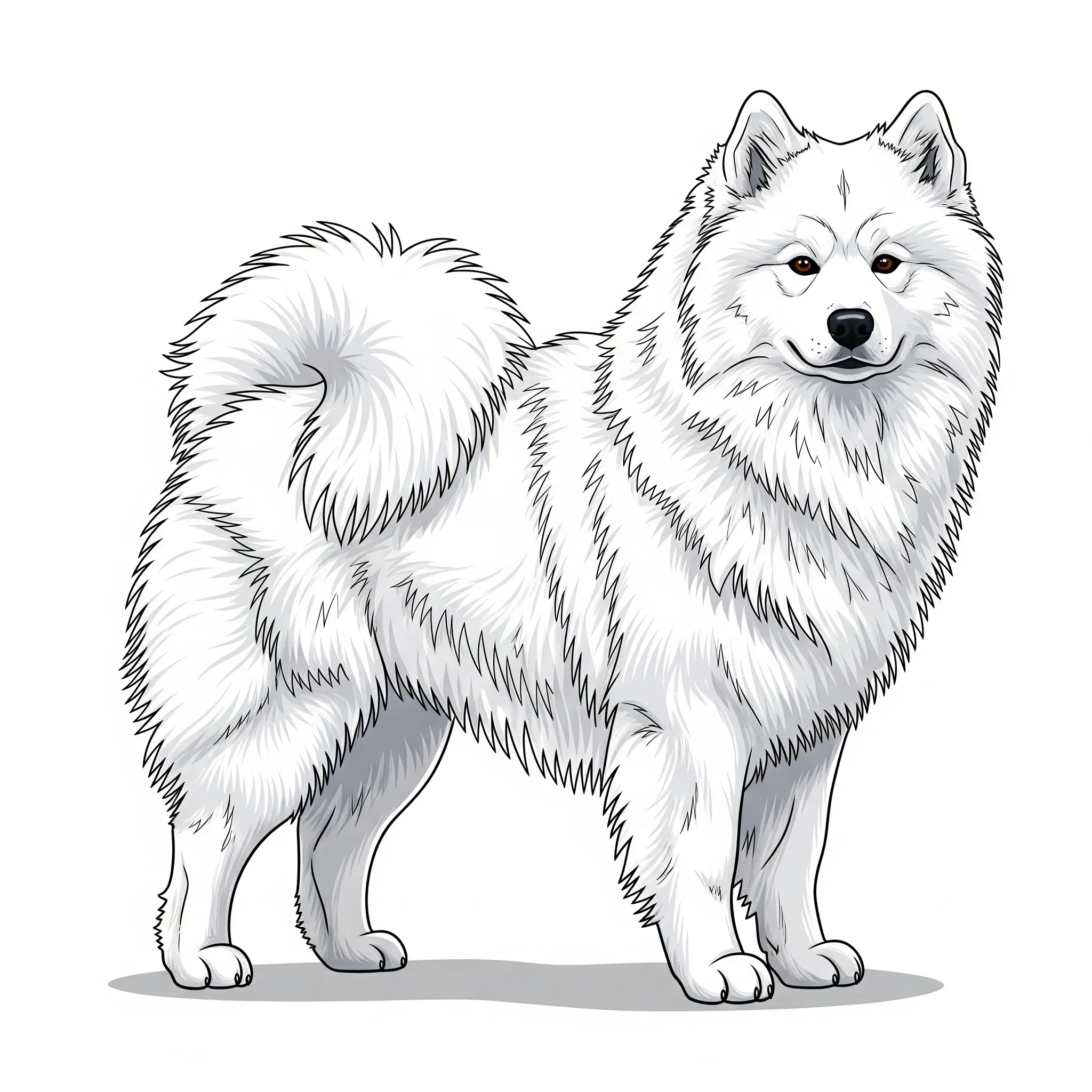 Samoyed dog breed - A fluffy friend with a famously friendly smile.