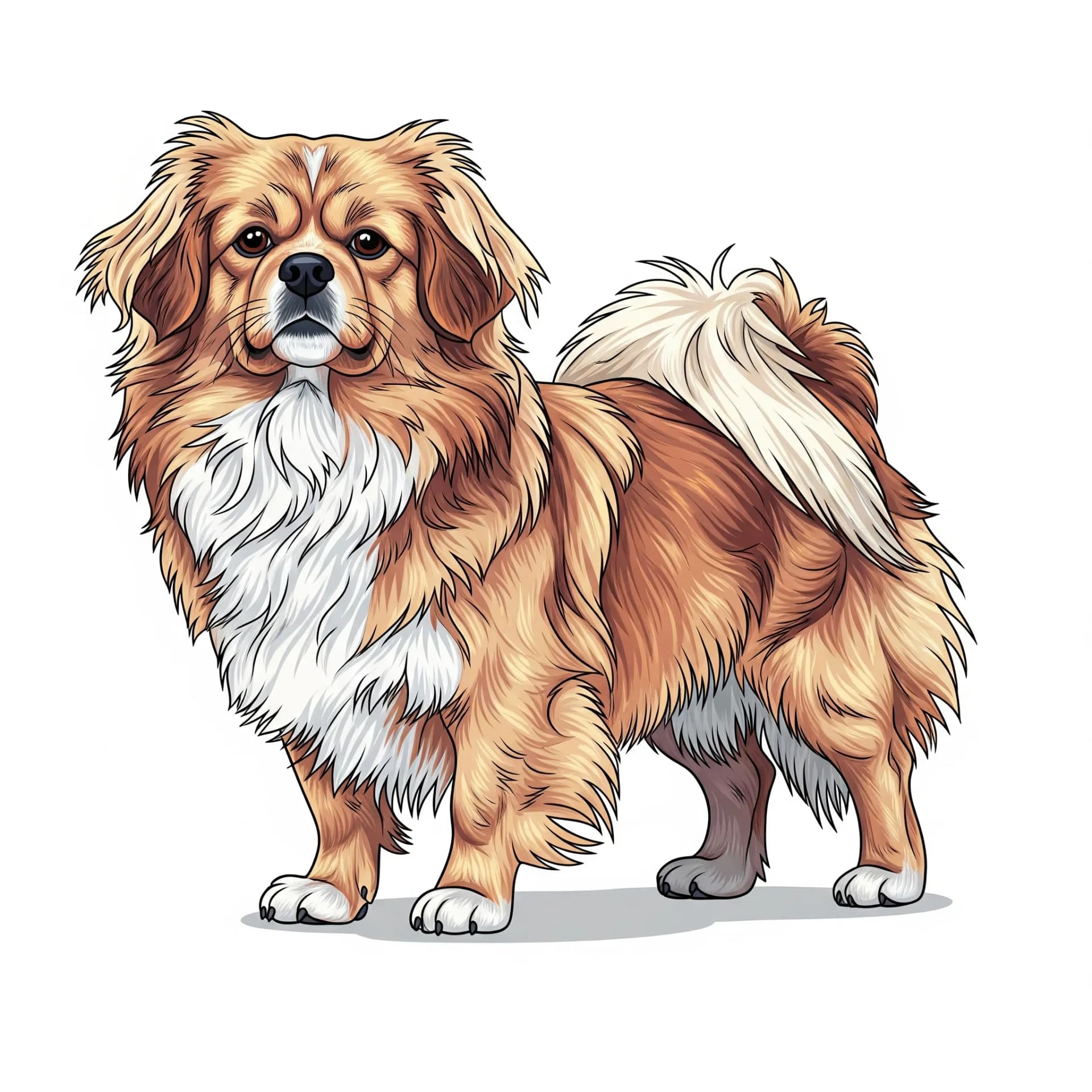 Tibetan Spaniel dog breed - A cheerful and alert companion dog with a lion-like mane.