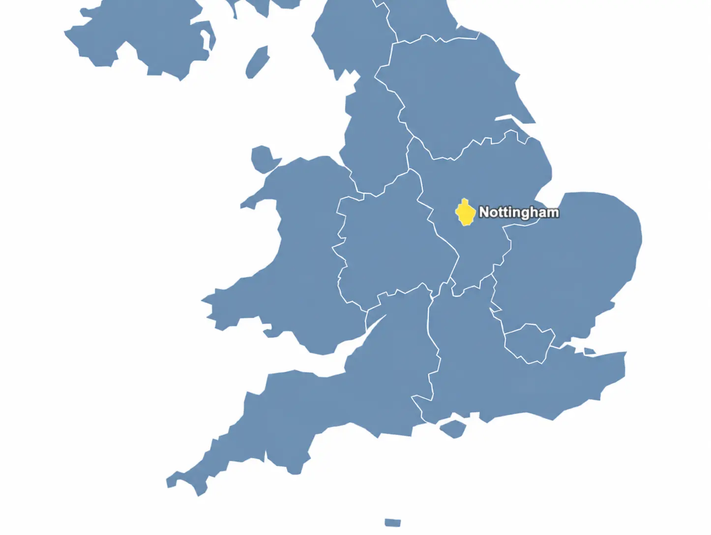 Nottingham - UK city map