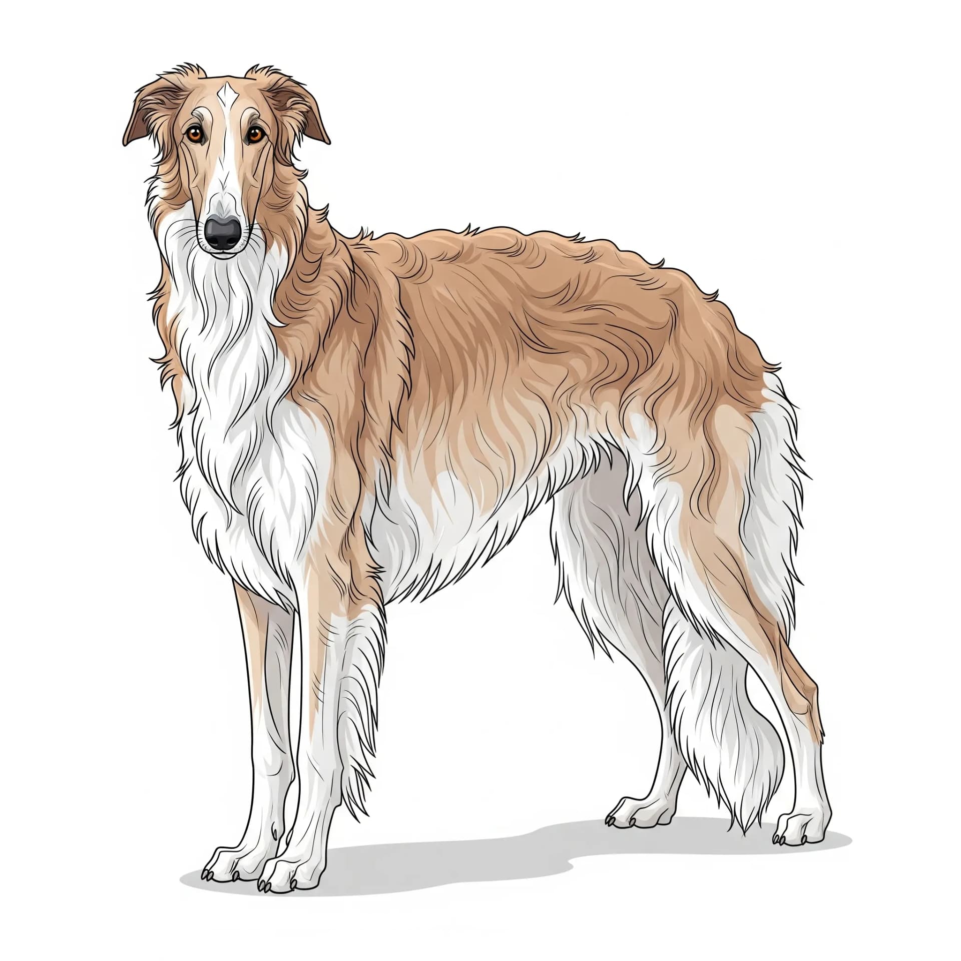 Borzoi dog breed - A graceful and quiet sighthound with a regal appearance.