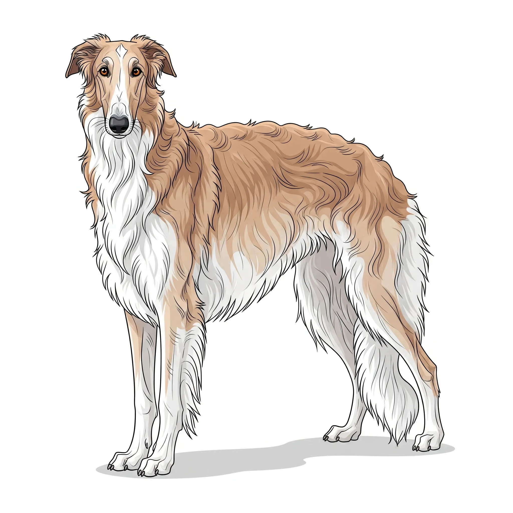 Borzoi dog breed - A graceful and quiet sighthound with a regal appearance.