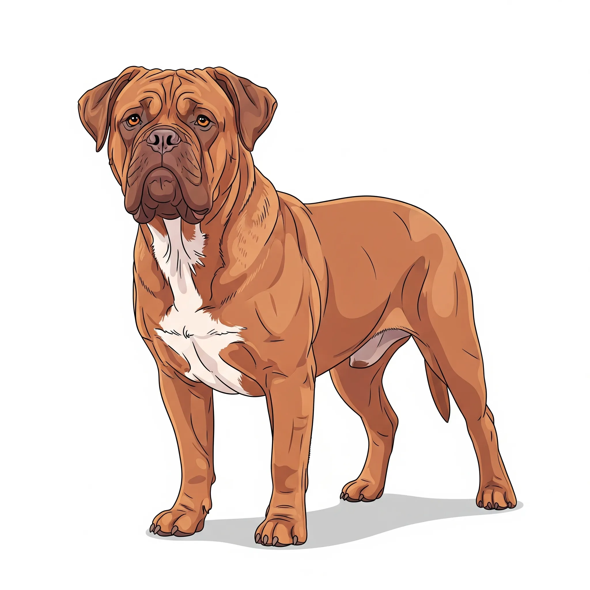 Dogue de Bordeaux dog breed - Powerful protectors with a calm, affectionate nature.