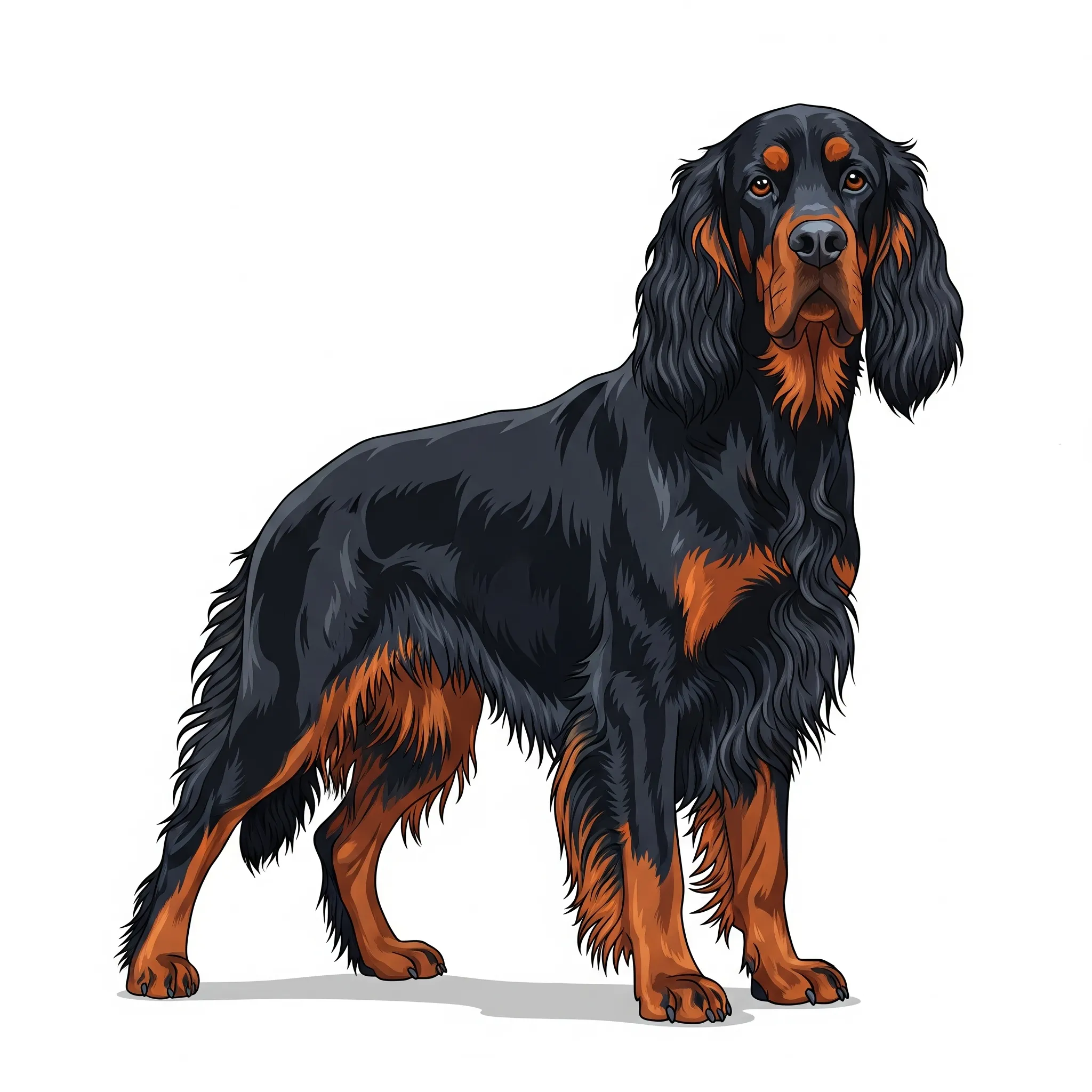 Gordon Setter dog breed - A noble and loyal gundog with striking black-and-tan markings.