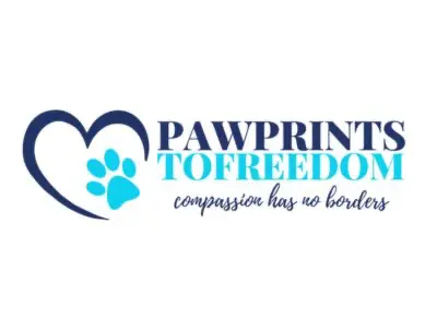 PawPrints To Freedom logo - UK dog rescue charity