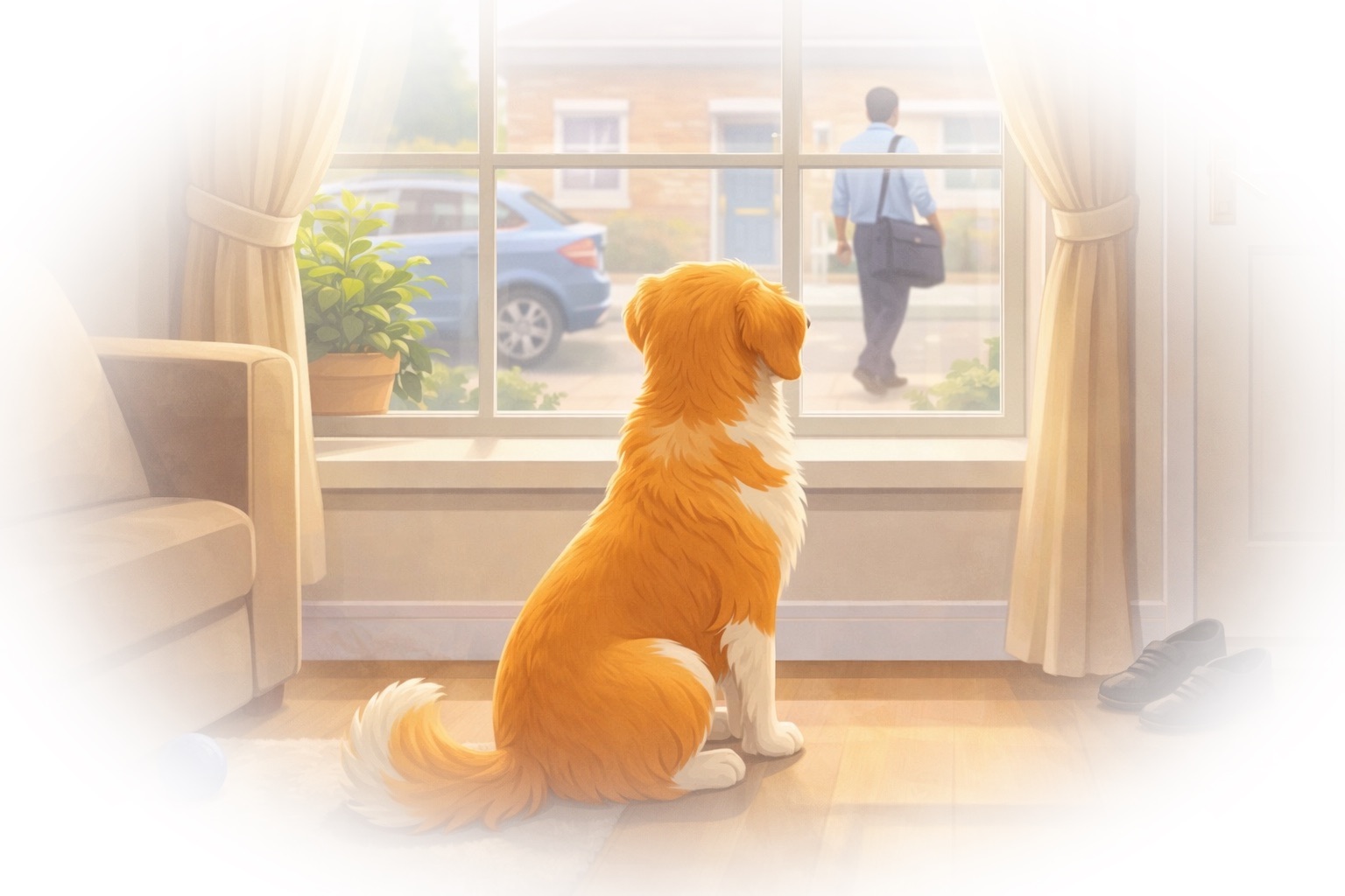 Dog waiting at home
